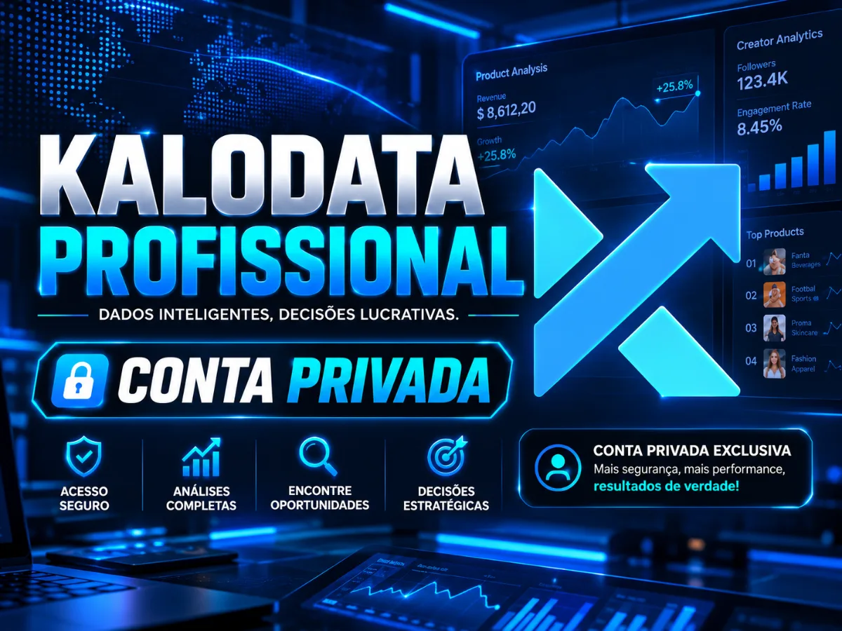 KALODATA PROFISSIONAL | CONTA PRIVADA | TIKTOK SHOP | 30 DIAS