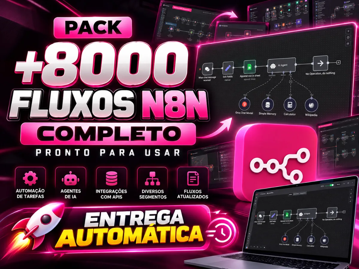 PACK +8000 FLUXOS N8N COMPLETO - PRONTO PARA USAR