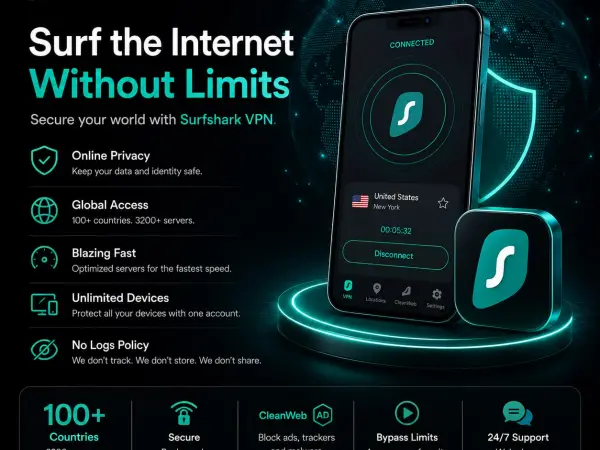 Surfshark VPN — 2 meses (cupom)