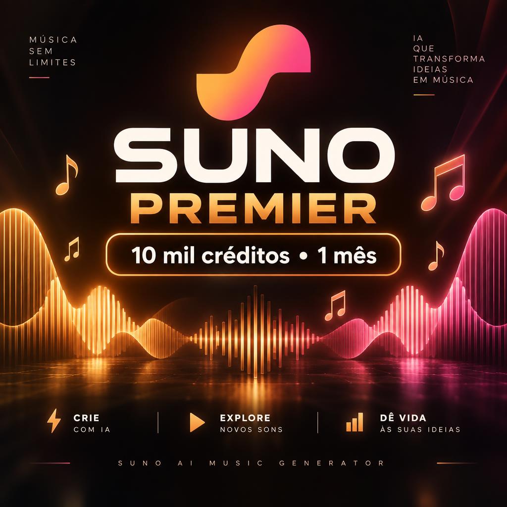 Suno Premier — 10 mil Créditos (1 Mês)
